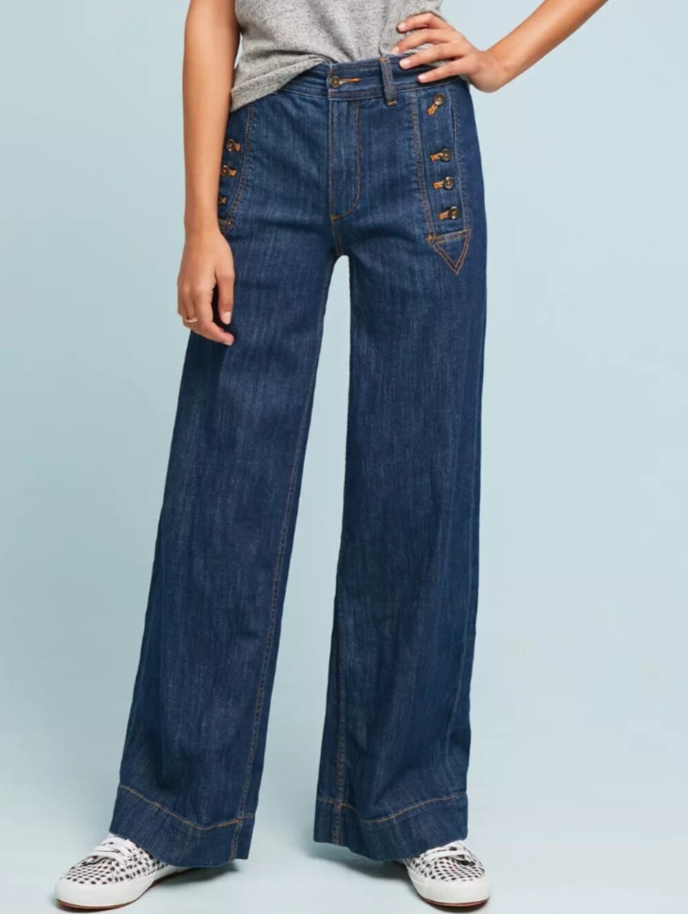 ANTHROPOLOGIE Pilcro Starboard Wide Leg Jeans Size 27 - Picture 2 of 14